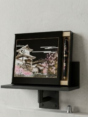 Black Sakura Lacquered Mouse Pad with Matching Pen